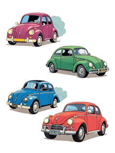 多彩复古甲壳虫汽车展示