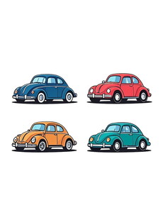 多彩复古小汽车集合