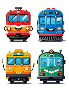多彩卡通火车