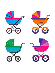 多彩婴儿推车设计图