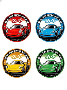 多彩汽车图案徽章