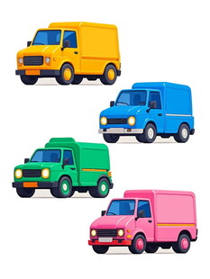 多彩卡通货车集合
