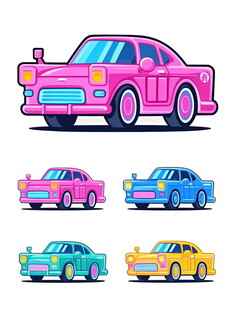 多彩卡通汽车集合