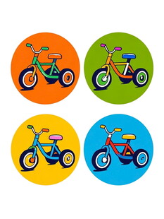 多彩卡通自行车图标