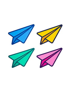 多彩折纸飞机