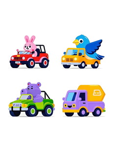 可爱动物造型玩具车集合