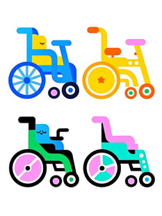 多彩儿童轮椅设计图案