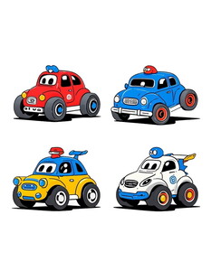 多彩卡通汽车集合