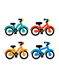 多彩儿童自行车展示