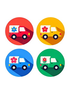 彩色急救车图标