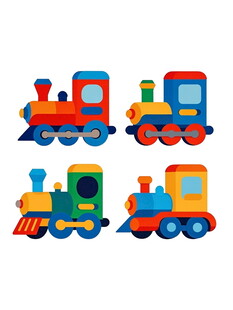 多彩可爱卡通小火车