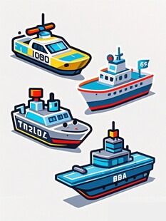 多样船只插画