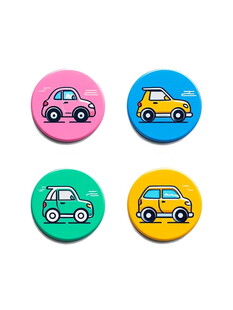 彩色汽车图案卡通纽扣