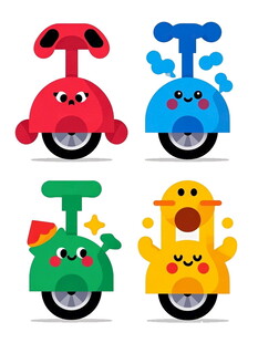 可爱卡通儿童平衡车四件套