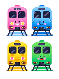 可爱多彩卡通火车头