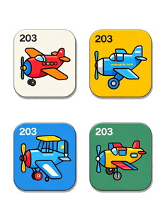 卡通飞机图案贴纸