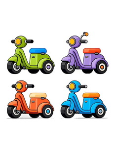 多彩卡通小摩托