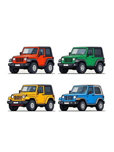 多彩复古吉普车展示