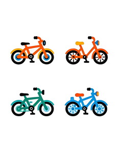 多彩儿童自行车图案设计