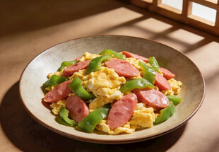 青椒火腿炒鸡蛋