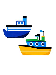 两艘卡通风格船只