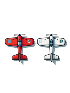 两架复古风格飞机图案