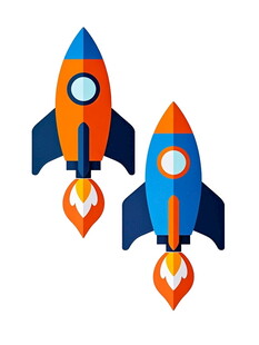 双火箭插画