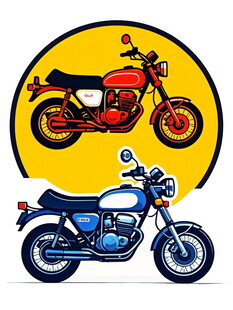 复古摩托车图案设计