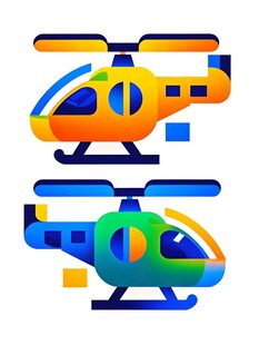 多彩卡通直升机