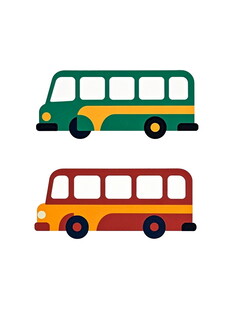 两辆多彩巴士图标