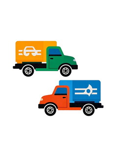 彩色货运卡车插画