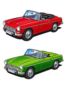 复古敞篷跑车双车展示