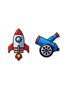 火箭与玩具车图标