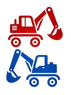 双色挖掘机图标