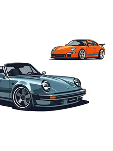 复古风双款经典跑车展示