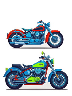 复古风摩托车插画设计