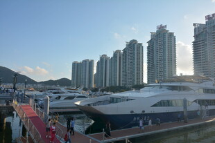 海滨游艇港与林立高楼