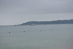 海上远景 朦胧山海景色