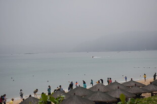 海边沙滩人群景象