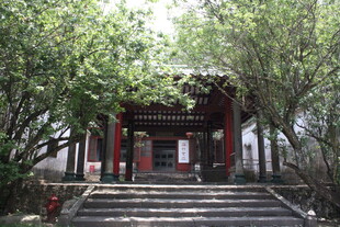 古雅中式建筑隐于绿荫间