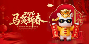 马年新春吉祥物贺岁