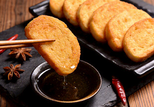 香煎馒头片配蘸料