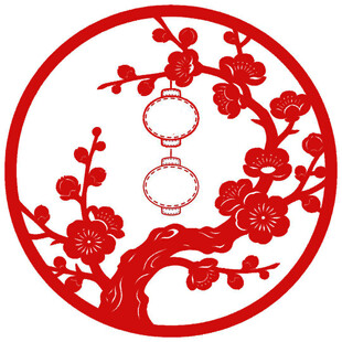 国潮梅花喜庆矢量设计