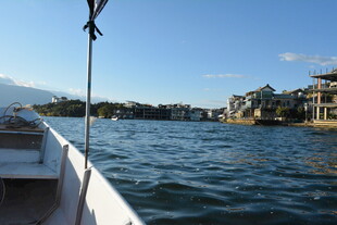 乘船赏河畔风光