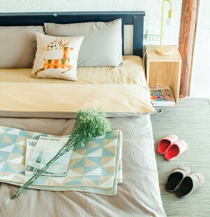 卧室一角的清新绿植布置