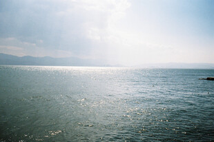 海上阳光洒 孤舟泛碧波