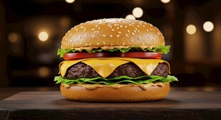 美味双层芝士牛肉汉堡