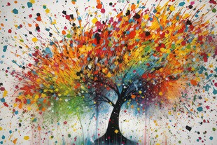 多彩抽象艺术树