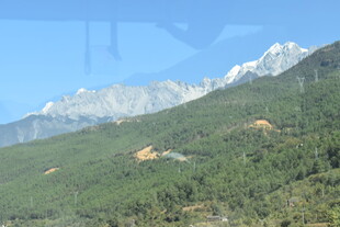 壮丽山景 雪峰与葱郁山林