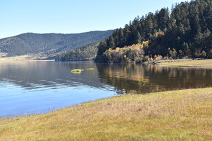 宁静湖畔山林美景